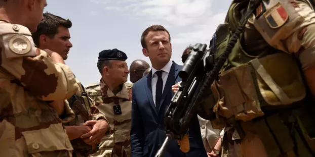 Emmanuel Macron  au Mali. © CHRISTOPHE PETIT TESSON / POOL / AFP