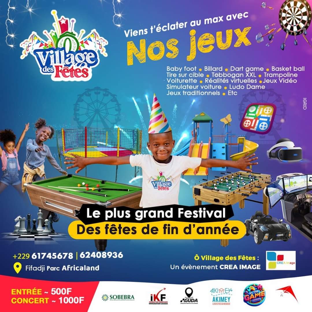 Festival Ô Village des Fêtes 2023 à Cotonou , 150 magies de Noël réunies au Parc Africa Land de Fifadji