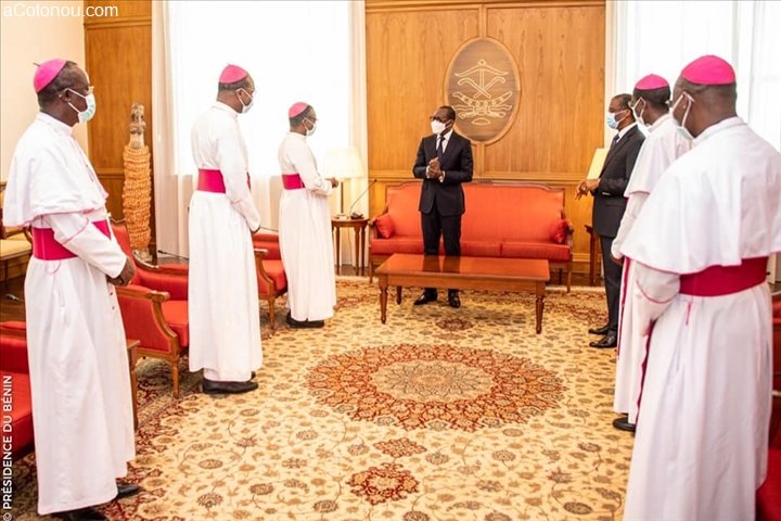 Le président Patrice Talon et des êveques du Bénin