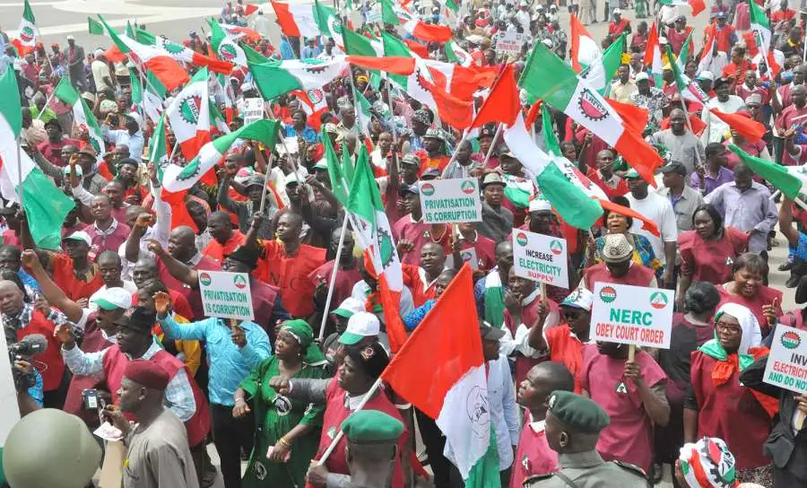 Des manifestants lors d'une grève au Nigeria. Image d'illustration