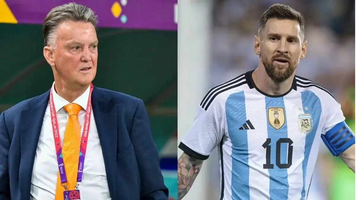 Louis Van Gaal et Lionel Messi. Image d'illustration