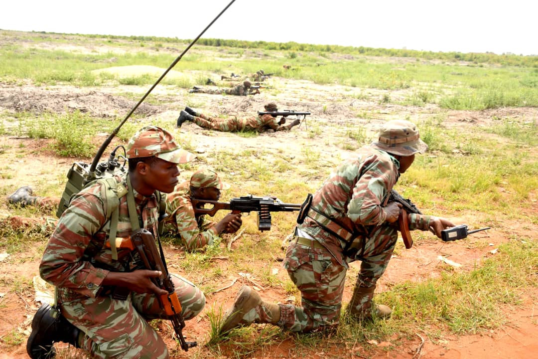 Des militaires béninois lors d'une séance d'entrainement. © Présidence du Bénin