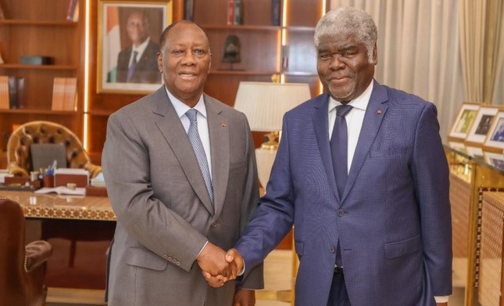 Le nouveau premier ministre Robert Beugré Mambé et le président Alassane Ouattara