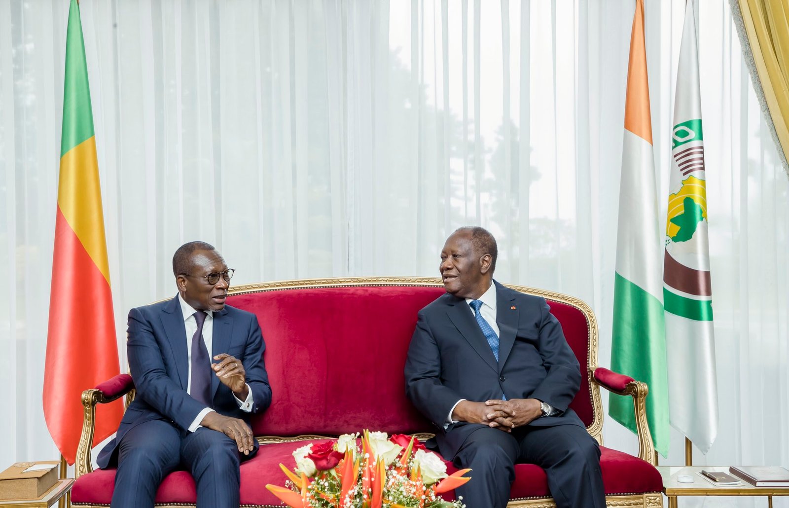 Le chef de l'Etat béninois, Patrice Talon et son homologue ivoirien Alassane Ouattara à Abidjan