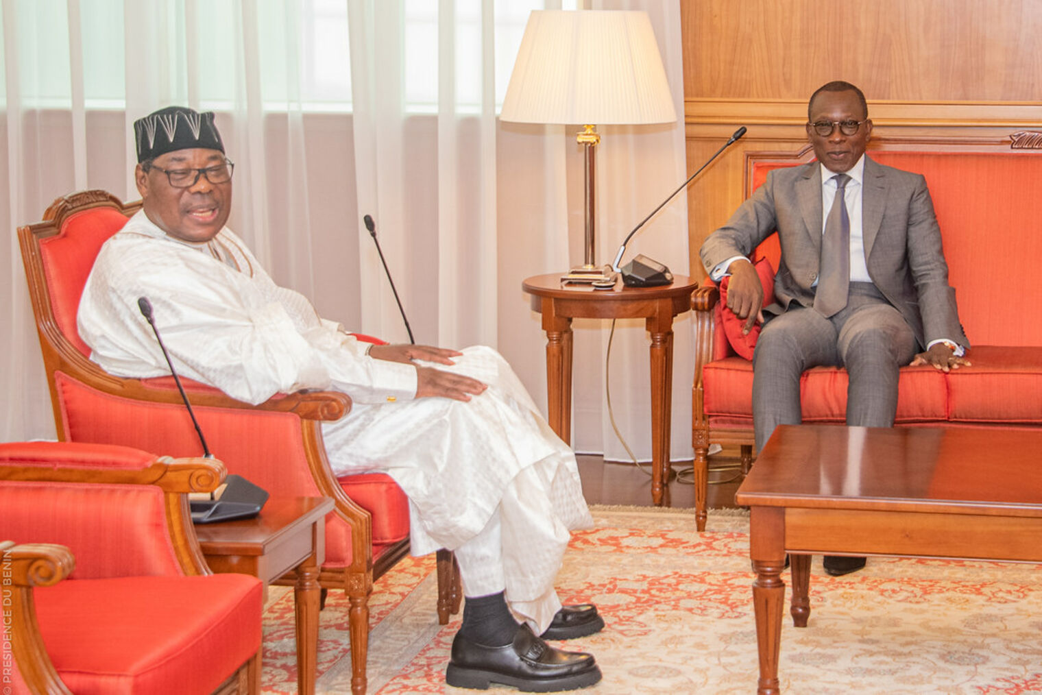 Le président Patrice Talon et Boni Yayi lors d'une rencontre en septembre 2021