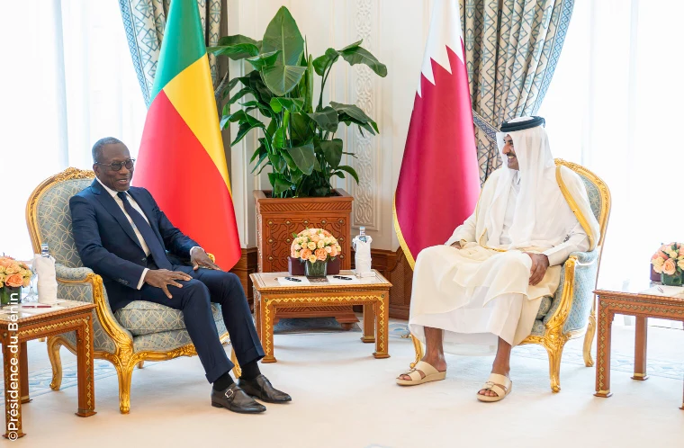Le président Patrice Talon et l'émir du Qatar