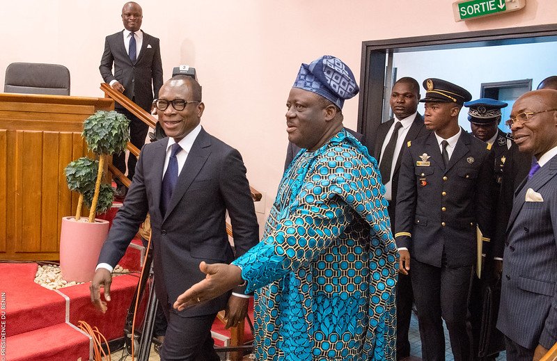 Le président Patrice Talon et le président de l'Assemblée nationale du Bénin, Louis Vlavonou