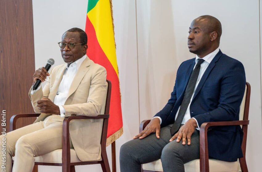 Le président Patrice Talon et l'ex-ministre des Sports Oswald Homéky. © Présidence du Bénin