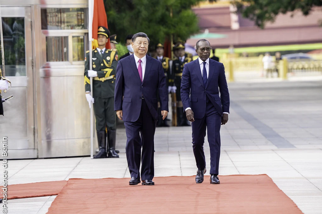 Le président béninois Patrice Talon et son homologue chinois Xi Jiping. © Présidence du Bénin