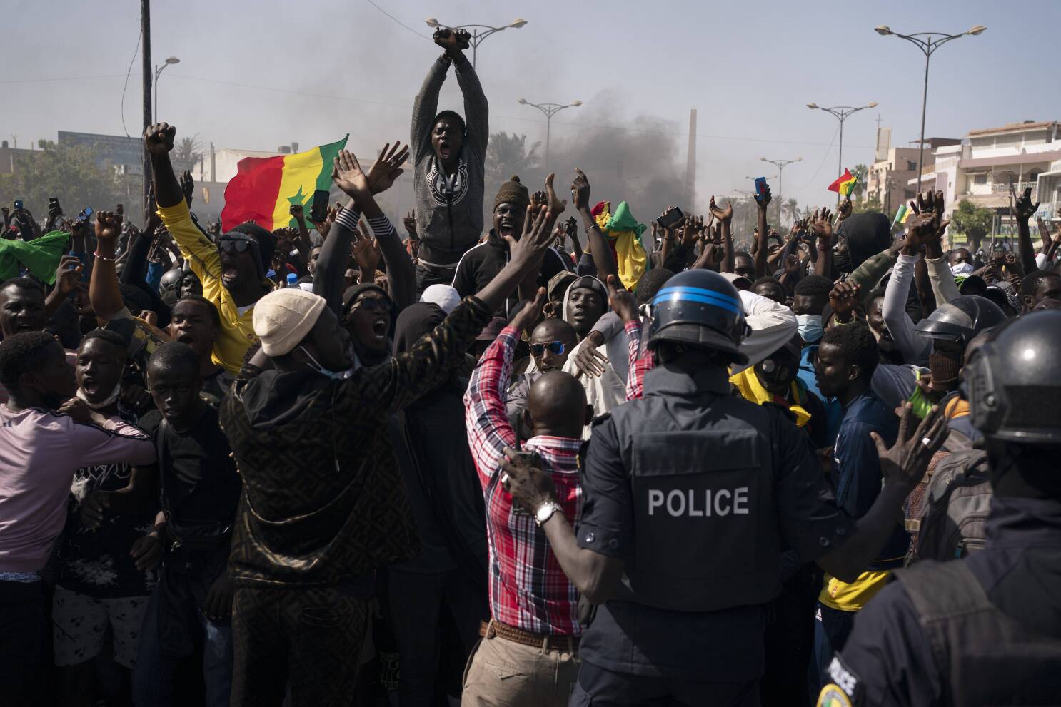 Des manifestants lors d'une marche au Sénégal