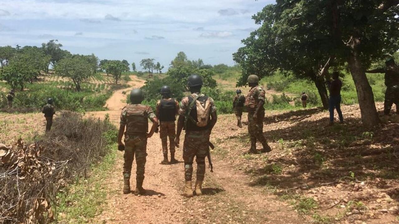 Des militaires béninois sur le théâtre de l'opération Mirador dans le nord du Bénin