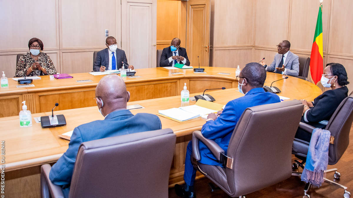 Le président Patrice Talon et des ministres de son gouvernement. © Présidence du Bénin