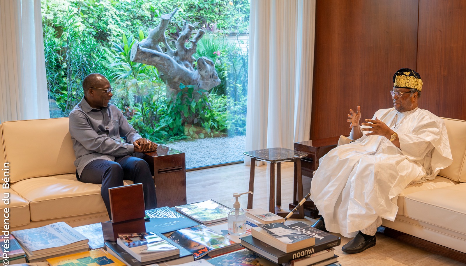 Le président Patrice Talon et l'ex-chef d'Etat Nicéphore Dieudonné Soglo. © Présidence du Bénin